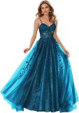 Women ball dress lace applique evening dress（Processing time need 3-6 days）
