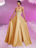 Women's Elegant Sexy Strapless Formal Bridesmaid Cocktail Evening Dress