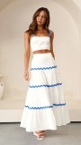 Women's Summer Sexy Strap A-line Two Piece Skirt Set