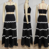 Women's Summer Sexy Strap A-line Two Piece Skirt Set