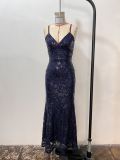 Women Sexy Lace-Up Sequined Evening Dress（Processing time need 3-6 days）
