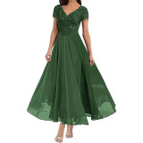 Plus Size Women V-neck Chiffon Formal Party evening dress（Processing time need 3-6 days）