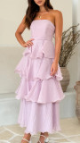 Women's Summer Sexy Fashion Low Back Strapless Cake Dress
