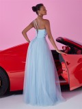 Women's Elegant Ond Shoulder Slim Long Formal Cocktail Evening Dress