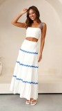 Women's Summer Sexy Strap A-line Two Piece Skirt Set