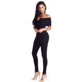 Women's Spring/Summer Sexy V-Neck Off Shoulder Jumpsuits
