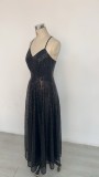 Women Summer Sequined Sexy Suspender Backless Evening Dress（Processing time need 3-6 days）