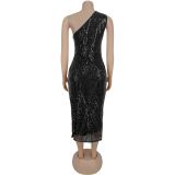 Women's Elegant Sequined Slim Fashionable Long Dress