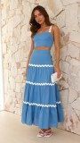 Women's Summer Sexy Strap A-line Two Piece Skirt Set
