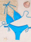 Women's Blue Low Back Two Piece Bikini Swimsuits