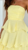 Women's Summer Sexy Fashion Low Back Strapless Cake Dress
