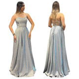 Women's Chic Sexy Shiny Low Back Strap Fashionable Dress