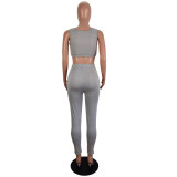 Women's Sexy Slim Solid Color Spring/Summer Sports Two Piece Pants Sets