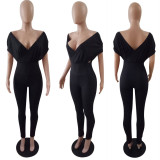 Women's Spring/Summer Sexy V-Neck Off Shoulder Jumpsuits