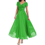 Plus Size Women V-neck Chiffon Formal Party evening dress（Processing time need 3-6 days）