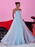 Women's Elegant Ond Shoulder Slim Long Formal Cocktail Evening Dress