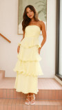 Women's Summer Sexy Fashion Low Back Strapless Cake Dress