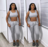 Women's Sexy Slim Solid Color Spring/Summer Sports Two Piece Pants Sets