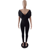 Women's Spring/Summer Sexy V-Neck Off Shoulder Jumpsuits