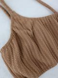 Women's Casual Sleeveless One Shoulder Crop Top Loose Wide Leg PantsTwo Piece Set