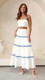 Women's Summer Sexy Strap A-line Two Piece Skirt Set