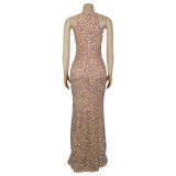 Women's Chic Sexy Sequined Split Fashionable Dress