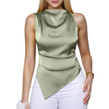 Women's Summer Solid Color Slim Sleeveless Tops