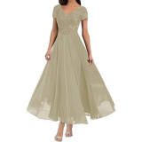 Plus Size Women V-neck Chiffon Formal Party evening dress（Processing time need 3-6 days）