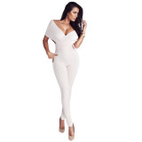 Women's Spring/Summer Sexy V-Neck Off Shoulder Jumpsuits