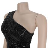 Women's Elegant Sequined Slim Fashionable Long Dress