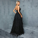 Women suspender mesh evening dress（Processing time need 3-6 days）