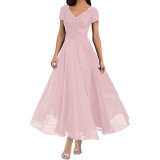 Plus Size Women V-neck Chiffon Formal Party evening dress（Processing time need 3-6 days）