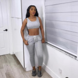Women's Sexy Slim Solid Color Spring/Summer Sports Two Piece Pants Sets