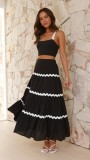 Women's Summer Sexy Strap A-line Two Piece Skirt Set