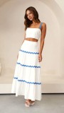 Women's Summer Sexy Strap A-line Two Piece Skirt Set