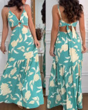 Women Floral Strap Maxi Dress