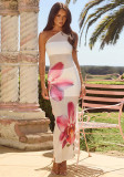 Women Mesh Slash Shoulder Bodycon Maxi Dress