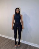 Women Summer Solid Stretchy Zipper Pants