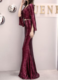 Women Formal Party Elegant Sexy Sequin Fishtail Evening Dress