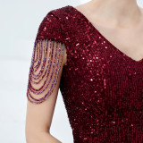 Women Formal Party Elegant Sequin Evening Dress