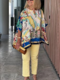 Women Spring Summer Casual Printed Short Sleeve Top