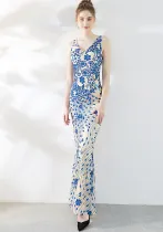 Women Summer Fishtail Formal Party Evening Dress