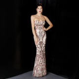 Women Sequined Skirt Ball Party Evening Dress