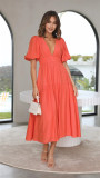 Women Casual Trendy Summer V Neck Dress