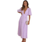 Women Casual Trendy Summer V Neck Dress