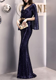 Women Formal Party Elegant Sexy Sequin Fishtail Evening Dress