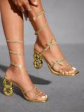 Women Sexy Rhinestone Butterfly High-heeled Sandals