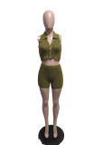 Women Casual Sleeveless Top and ShortsTwo Piece Set