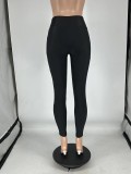 Women Summer Solid Stretchy Zipper Pants