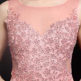 Women Lace Rhinestone Fishtail Evening Dress